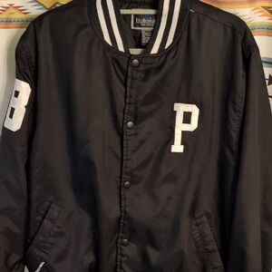 Holloway Black Bomber Jacket with White Lettering